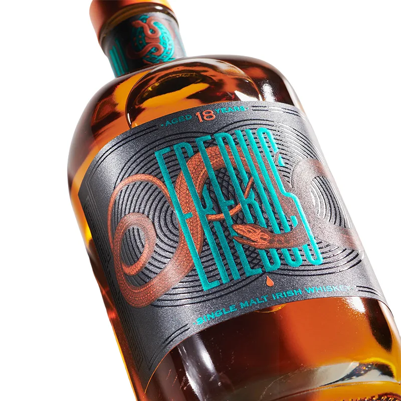 High End Etikett für Glasflaschen